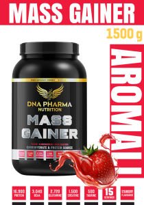 Mass Gainer Çilek Aromalı Hacim Kütle Kas Artırma Karbonhidrat 1500 gr